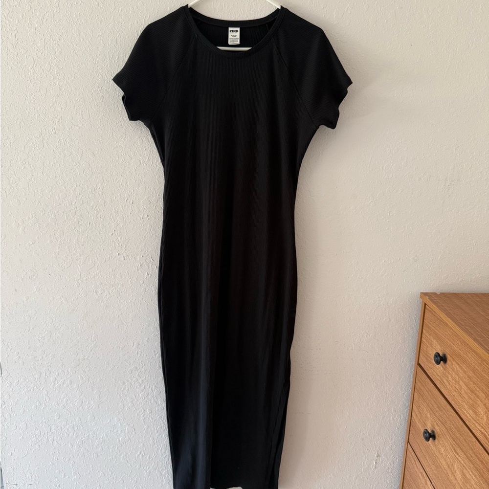 PINK Victoria's Secret Classic Black Midi Dress